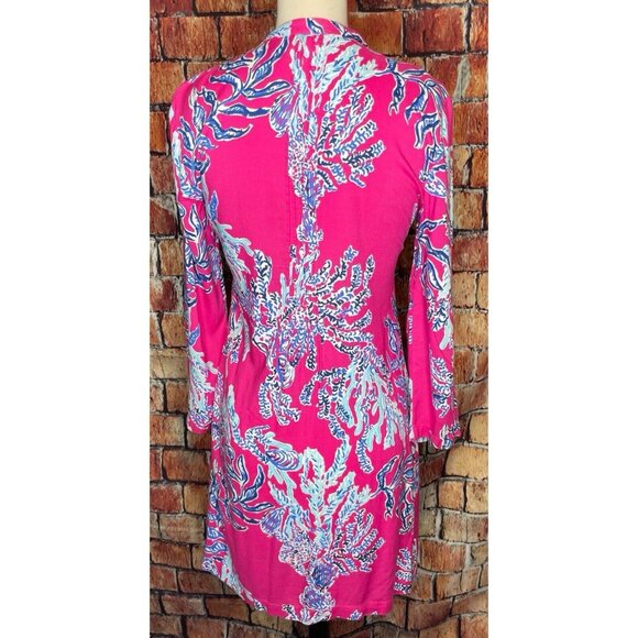 Lilly Pulitzer Sarasota Tunic 3/4 Sleeve Dress Capri Pink Samba Women’s XS - Picture 3 of 5